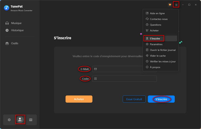 S'inscrire à TunePat Amazon Music Converter