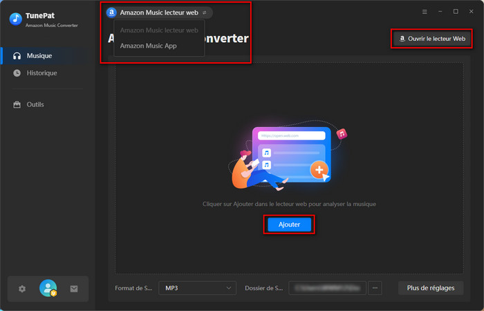 Interface de TunePat Amazon Music Converter