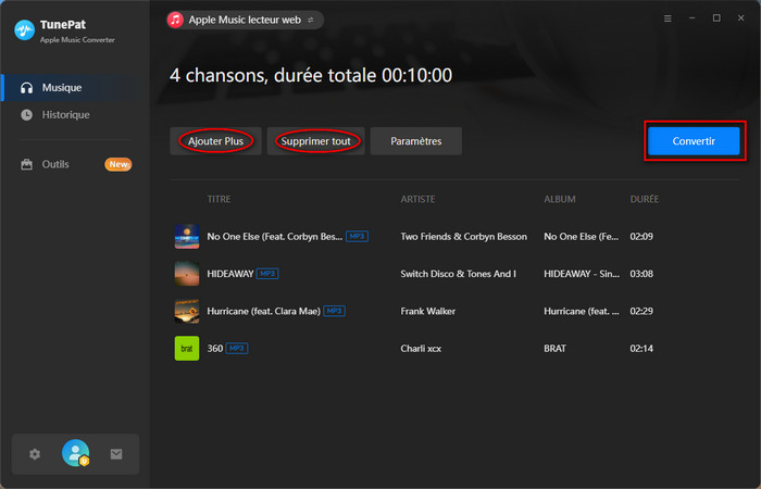 convertir de la musique Apple