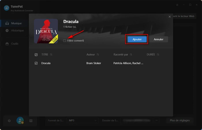 Ajouter les livres audio à TunePat