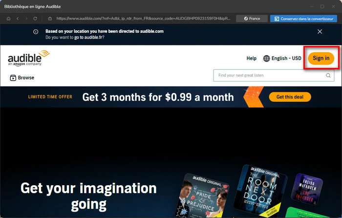 Connectez-vous à Audible