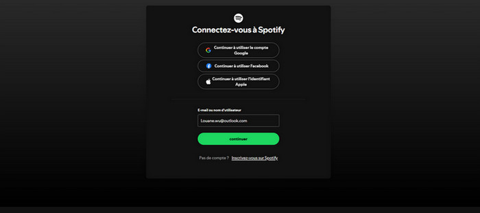 Connectez-vous à spotify