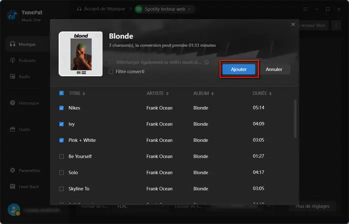 Ajouter Spotify Music