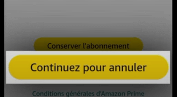 Continuez pour annuler
