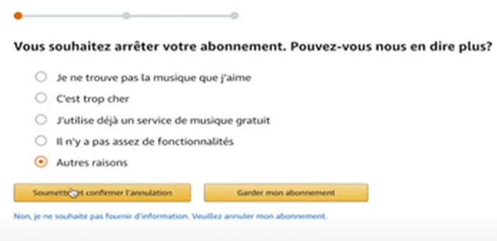 Soumettre et confirmer l'annulation