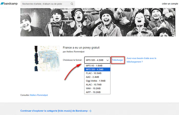 Guide d'utilisation Bandcamp