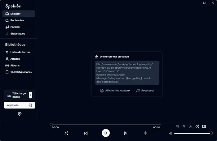 Bugs de Spotube