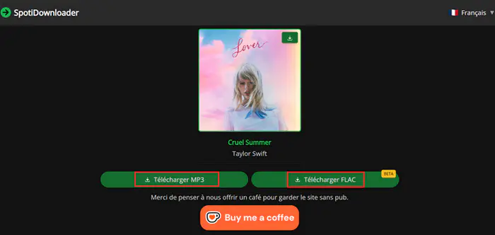 Cliquez sur le bouton Télécharger MP3