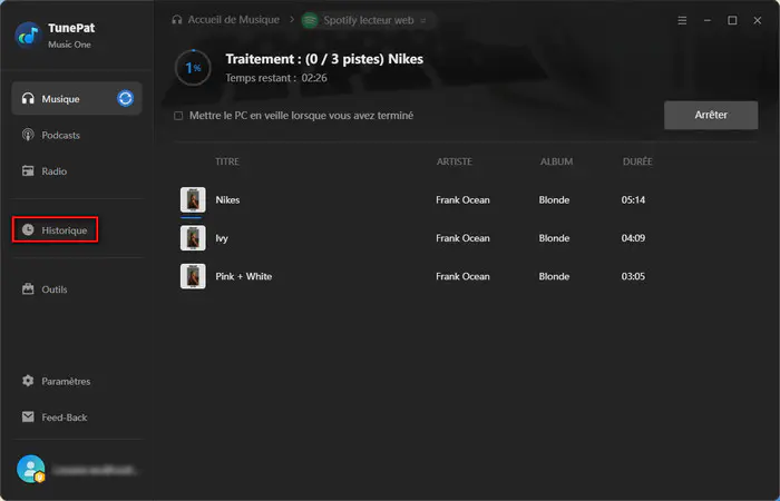 Convertir Spotify Music en FLAC