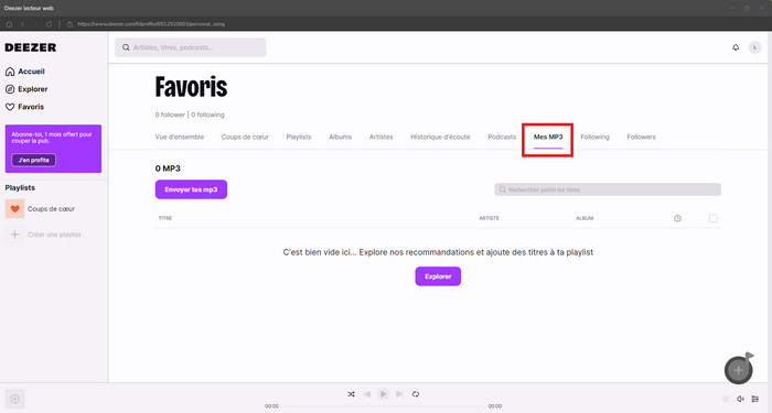 Cliquez sur Mes MP3