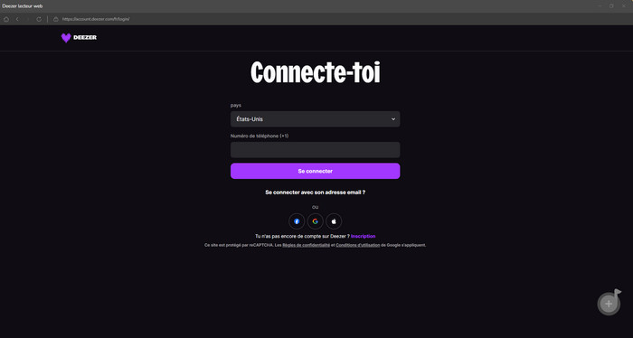 Connectez-vous à Deezer