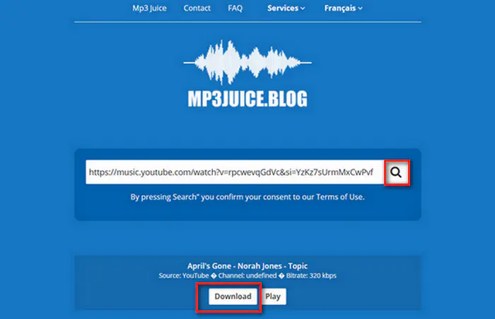 Guide d'utilisation MP3 Juice