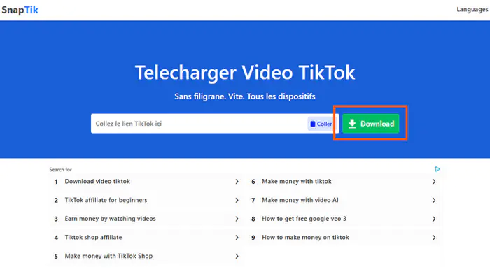 SnapTik MP4 convertisseur en ligne