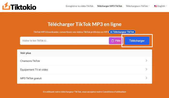 TikTokio téléchargeur TikTok rapide