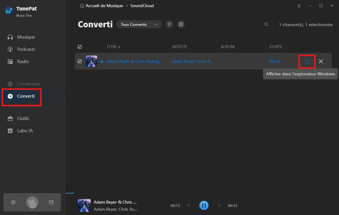 Trouvez les chansons téléchargées