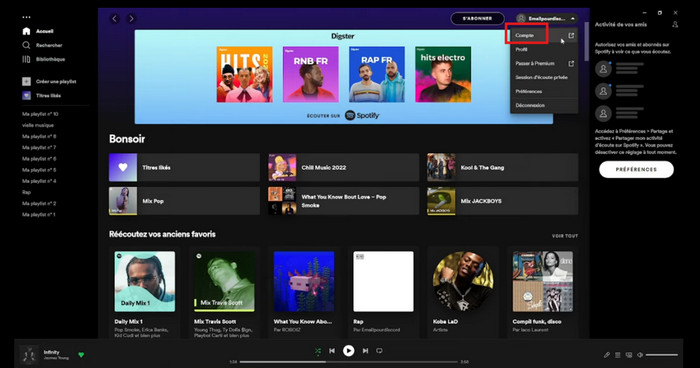 Connectez-vous à spotify