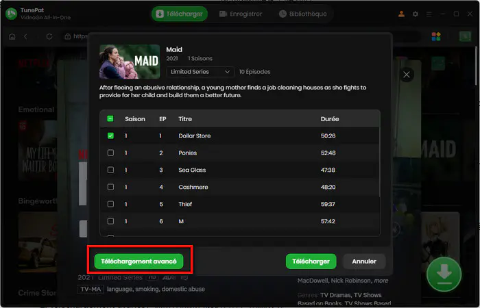 Téléchargement avancé