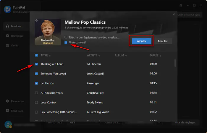 Ajoutez vos albums ou playlists préférés
